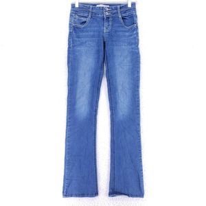 Rewind Jeans Denim Cotton Womens Size 0 Blue Straight Stretch VTG Mid Rise Slim